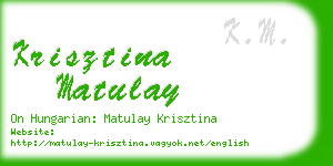 krisztina matulay business card